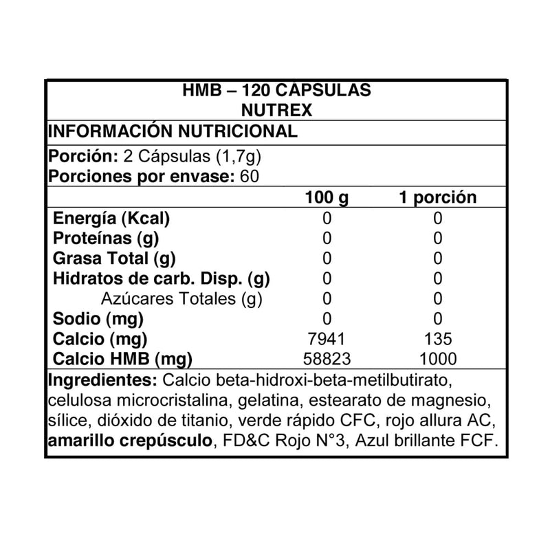 HMB 1000 120 Cápsulas - Nutrex