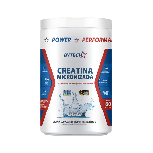 Creatina Micronizada + Magnesio 318gr - 60 porciones (2 meses) - Bytech