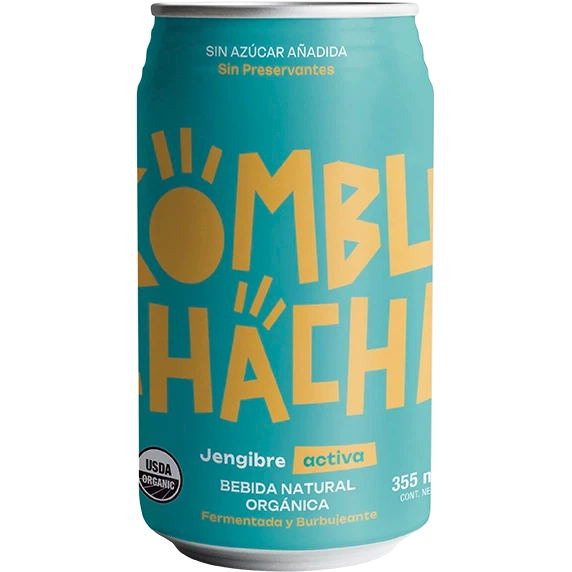 Kombucha Jengibre Sin Azúcar 355ml - Kombuchacha