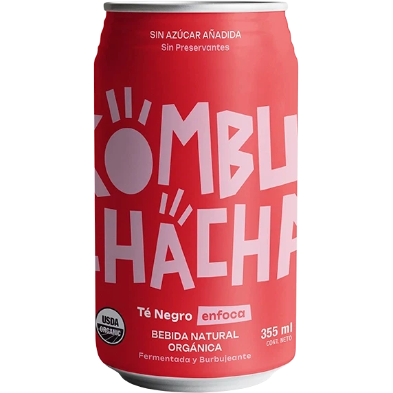 Kombucha Original Té Negro Sin Azúcar 355ml - Kombuchacha