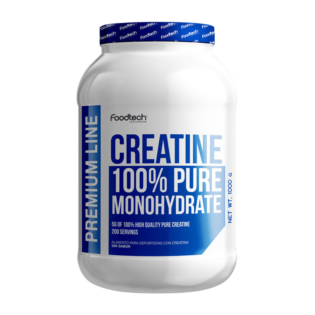 Creatina Pura 100% Monohydrate 1kg - 200 porciones (6,6 meses) - Foodtech