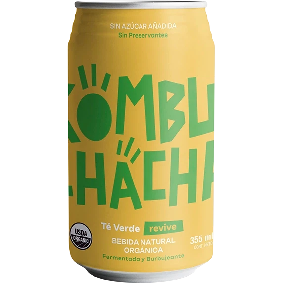 Kombucha Té Verde Sin Azúcar 355ml - Kombuchacha