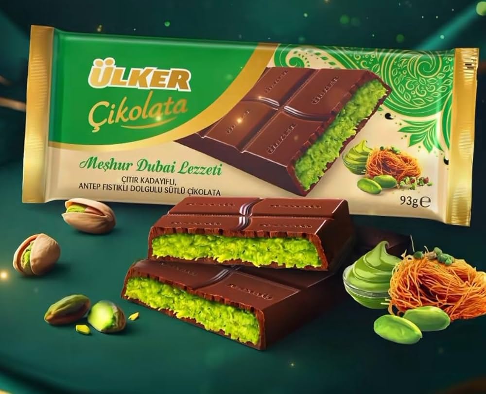 Chocolate Dubai con Pistacho y Kadayif 93g – Ülker