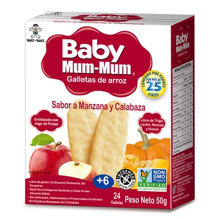 Galletas de Arroz para Bebés Manzana Zapallo 50gr - Snacks - Mercado Silvestre