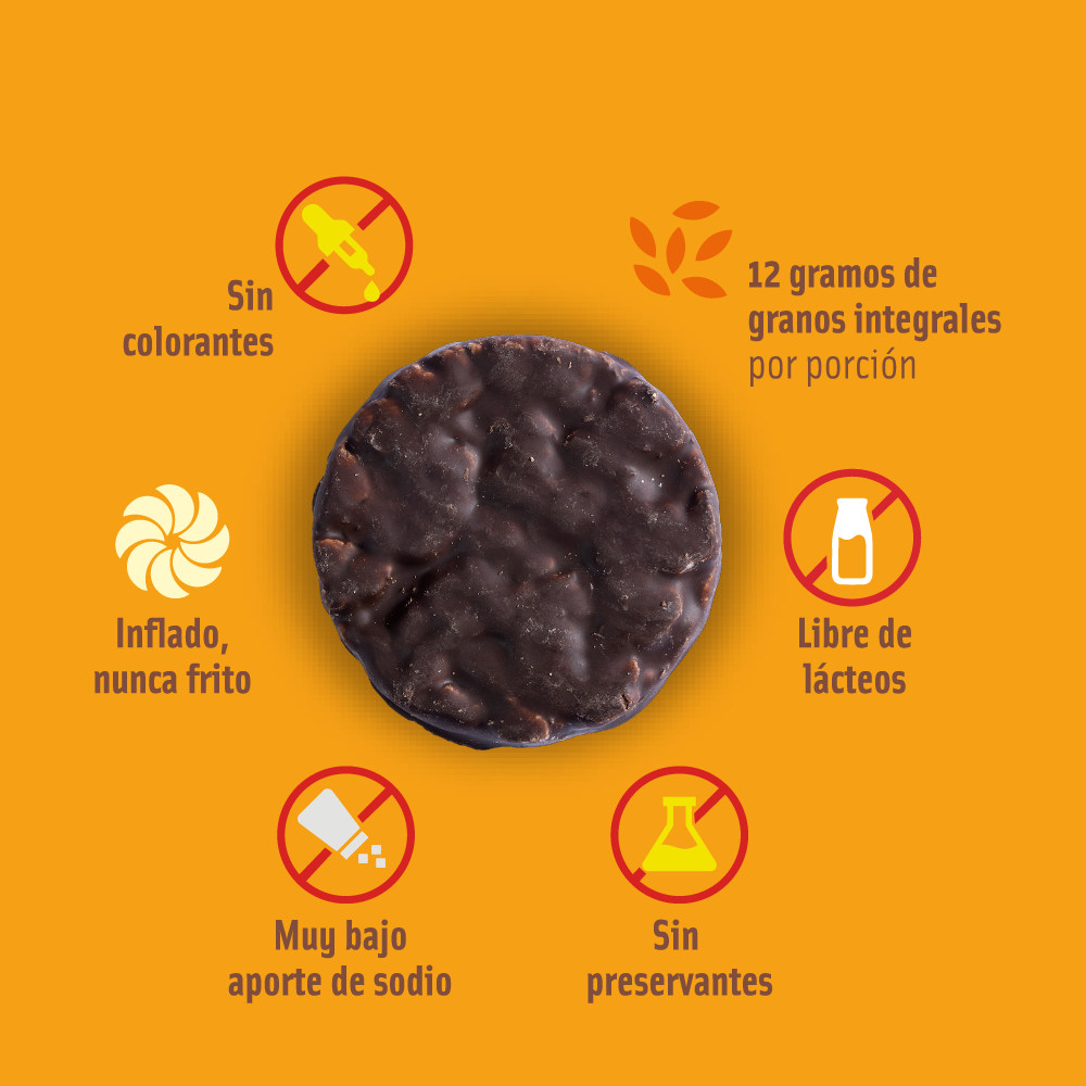 Galletitas de Arroz Integral Chocolate Naranja Familiar 150gr - Sin Gluten - Mizos