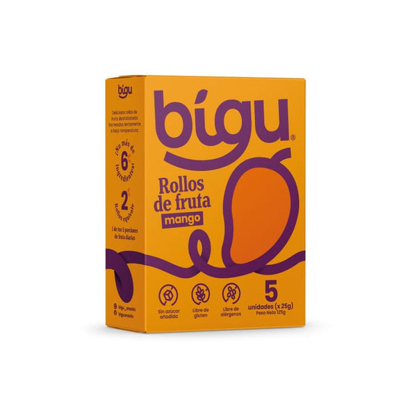 Caja de 5 Rollos de Mango 100% Fruta Yico 25gr c/u - Bigu