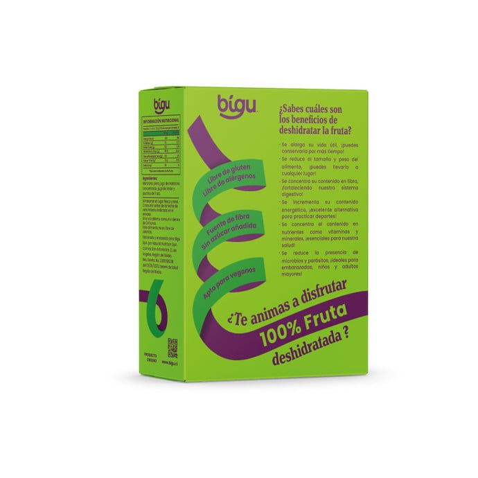 Caja de 5 Rollos de Manzana 100% Fruta 25gr c/u - Bigu-Frutos Deshidratados-Mercado Silvestre