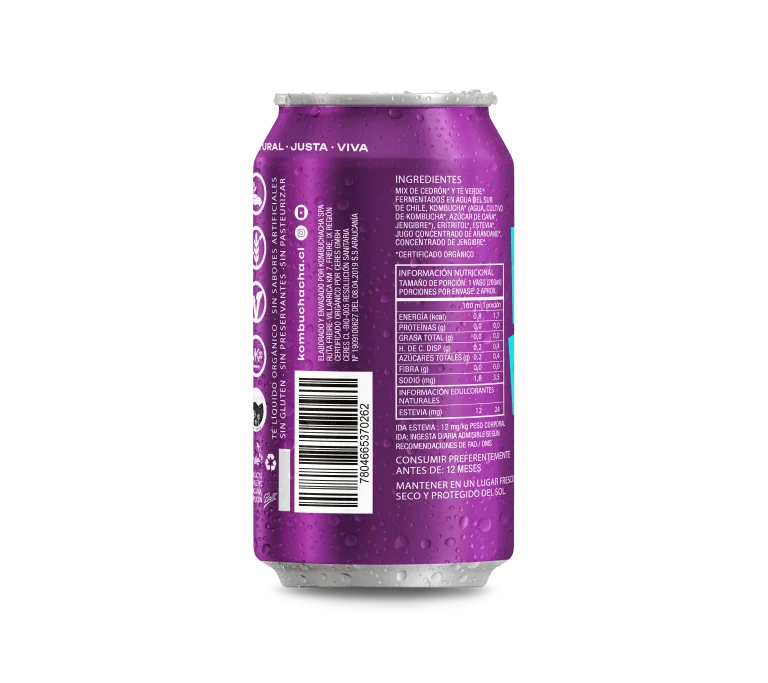 Kombucha Arándano Sin Azúcar 355ml - Kombuchacha