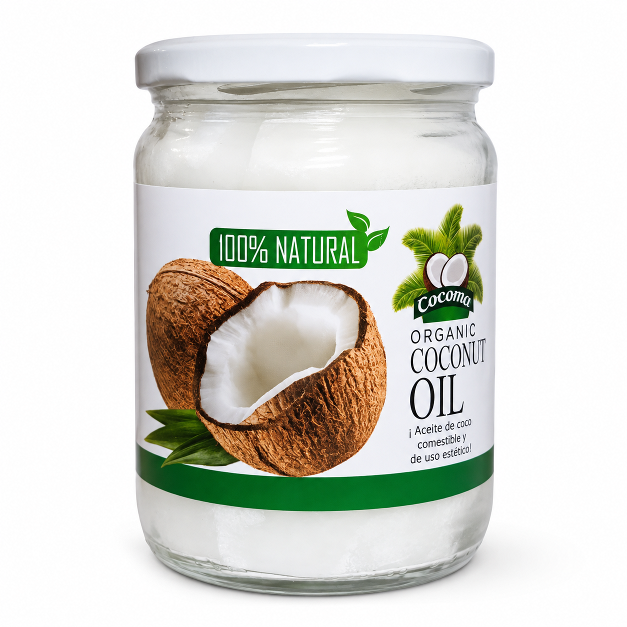 Aceite de Coco Orgánico Prensado en Frío 500ml - Cocoma