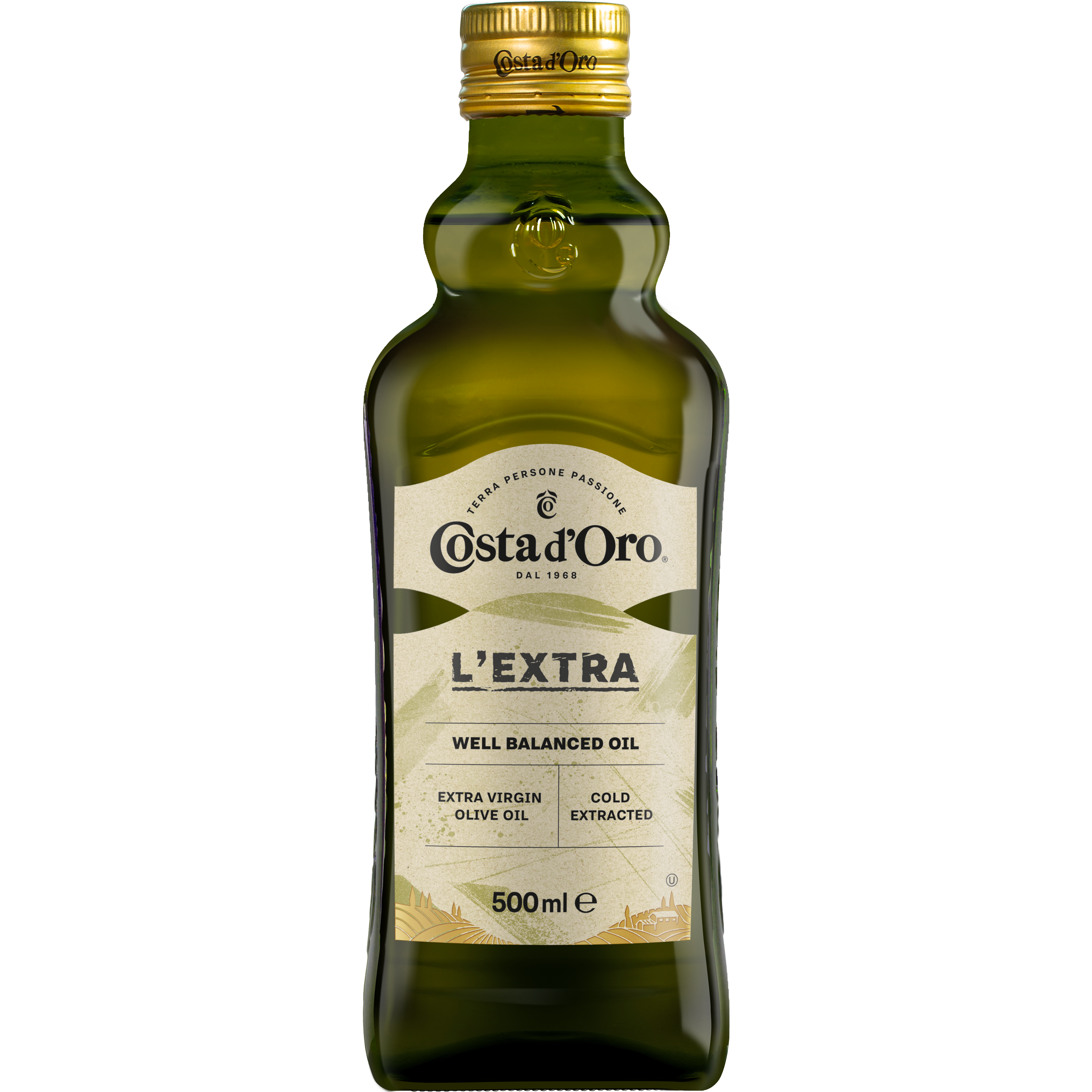Aceite de Oliva Extra Virgen Italiano 500ml - Sabor Suave y Balanceado - Costa d’Oro