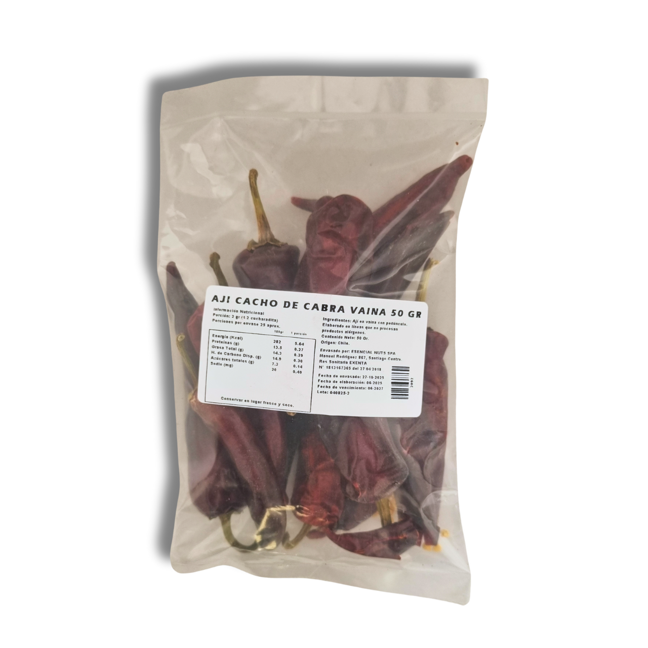 Ají Cacho de Cabra (Vaina) 50gr - Esencial Nuts