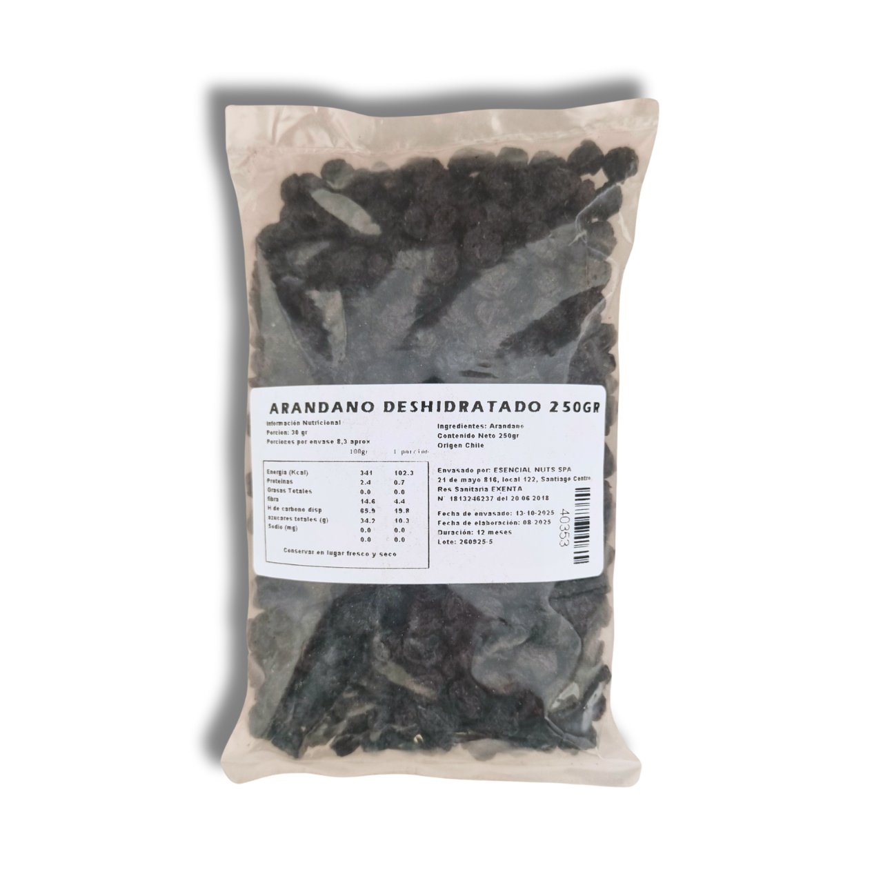 Arándano Deshidratado 250gr - Esencial Nuts