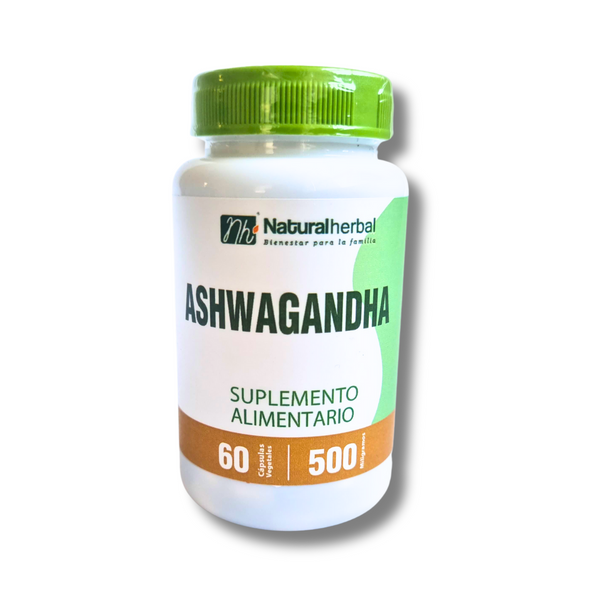 Ashwagandha 500mg 60 Cápsulas (1 mes) - Natural Herbal