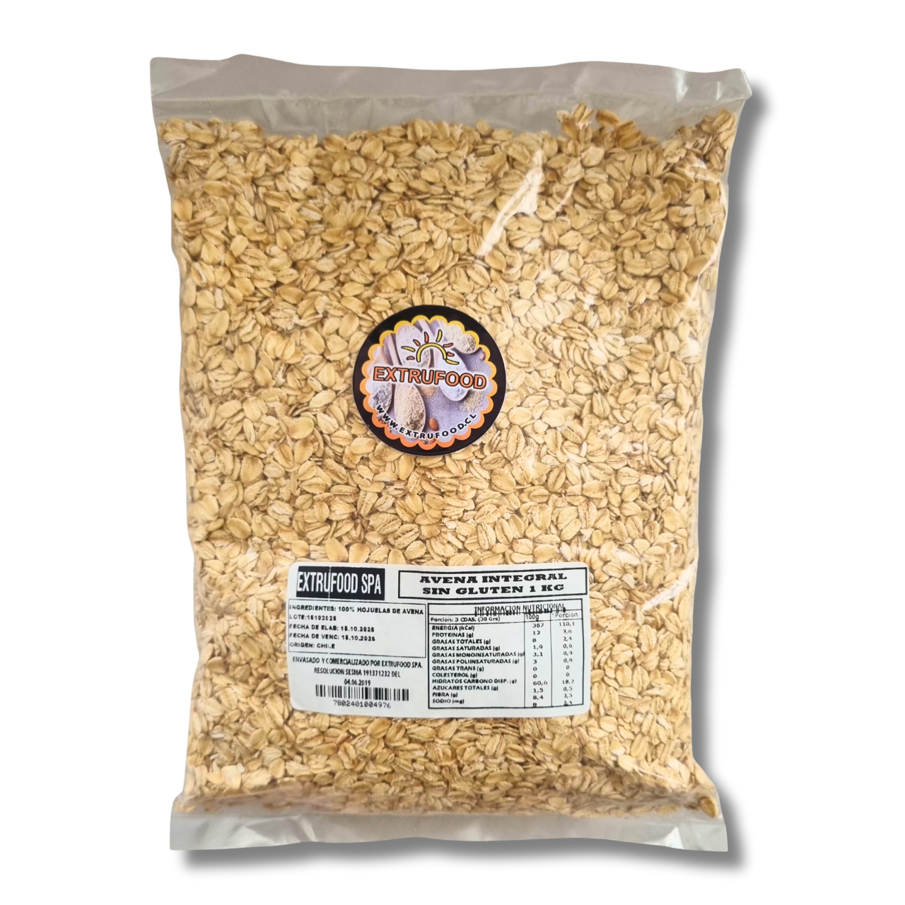 Avena Integral Sin Gluten 1kg - Extrufood
