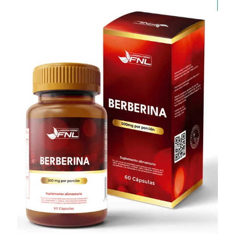 Berberina 500mg + Picolinato de Cromo 200mcg - Control de Glucosa y Metabolismo Saludable - 60 Cápsulas  (1 mes) - FNL