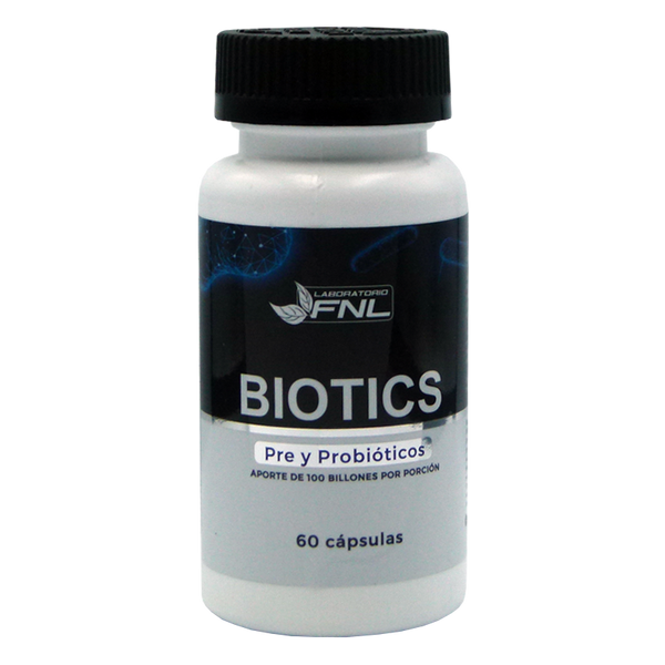 Biotics - Pre y Probióticos - 14 Cepas - 100 billones - 60 Cápsulas (1 mes) - FNL
