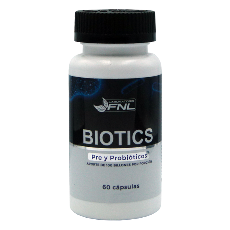 Biotics - Pre y Probióticos - 14 Cepas - 100 billones - 60 Cápsulas (1 mes) - FNL
