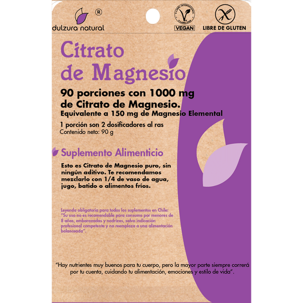 Citrato de Magnesio 1000mg - 90 porciones - Dulzura Natural