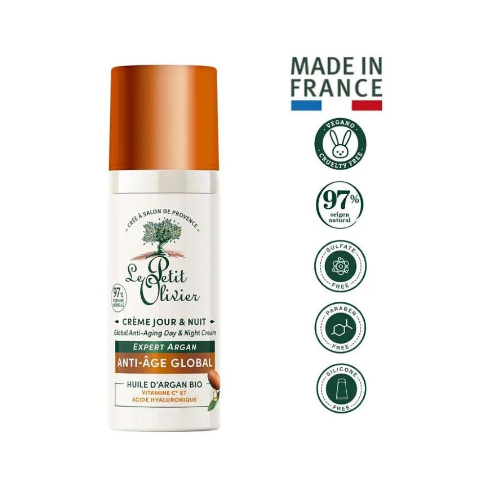 Crema Antiedad Global Día y Noche con Argán Bio 50ml - Le Petit Olivier