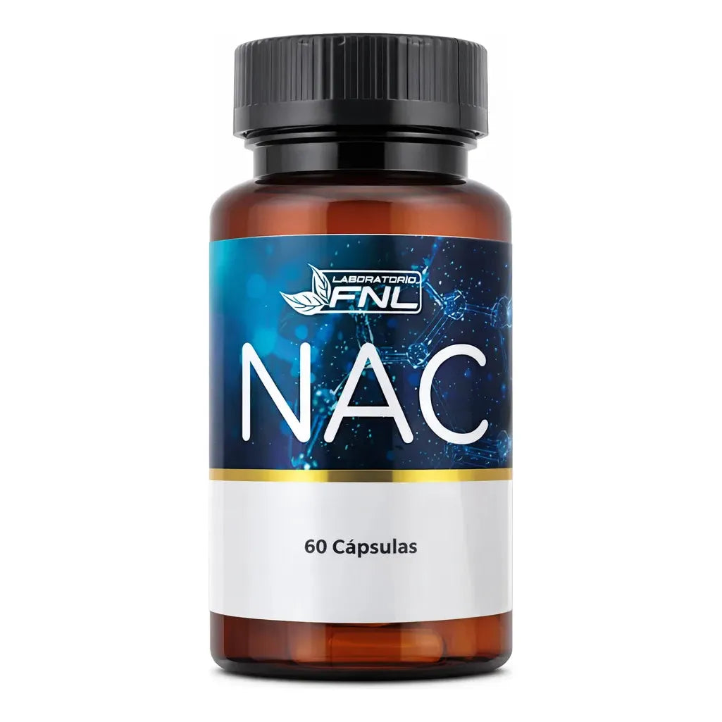 NAC N-Acetilcisteína 600mg 60 Cápsulas (2 meses) - Precursor del Glutatión, Antioxidante y Detox Hepático - FNL