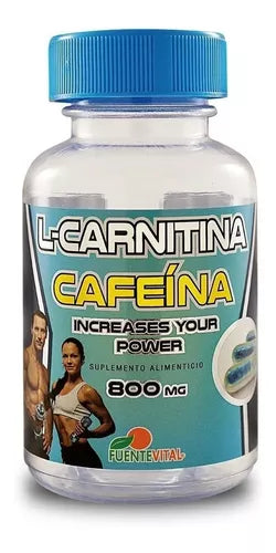 L-Carnitina + Cafeína 800mg 60 Cápsulas Softgel Licaps (1 mes) - Fuente Vital