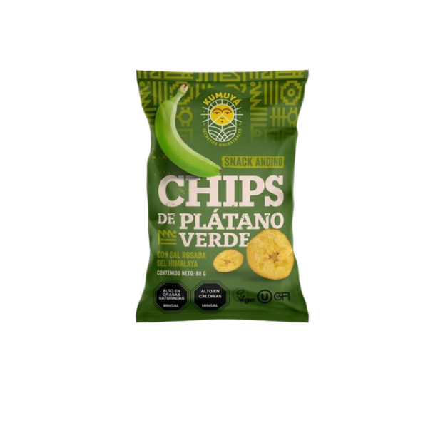 Chips de Plátano Verde (con sal Rosada) 80gr - Kumuyá