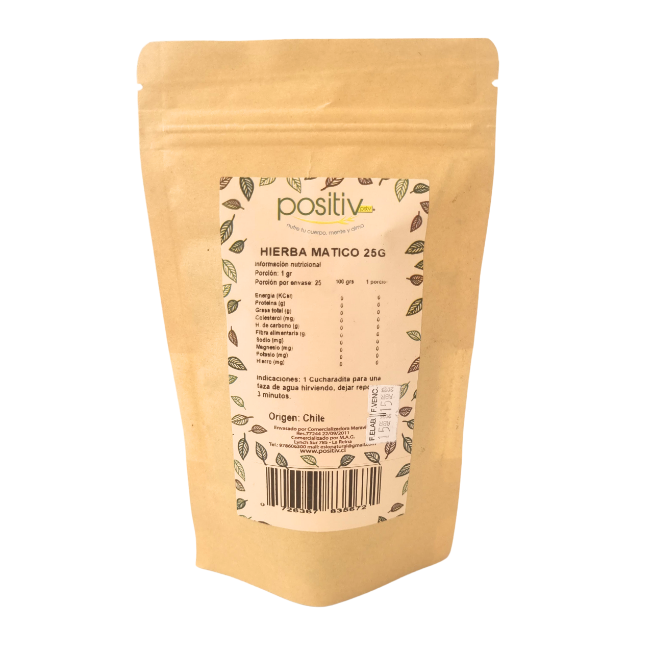 Hierba Matico 25gr - Positiv-Té/Café/Infusiones-Mercado Silvestre