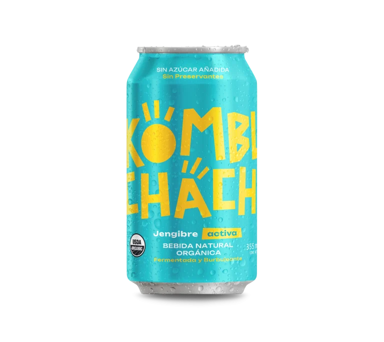 Kombucha Jengibre Sin Azúcar 355ml - Kombuchacha