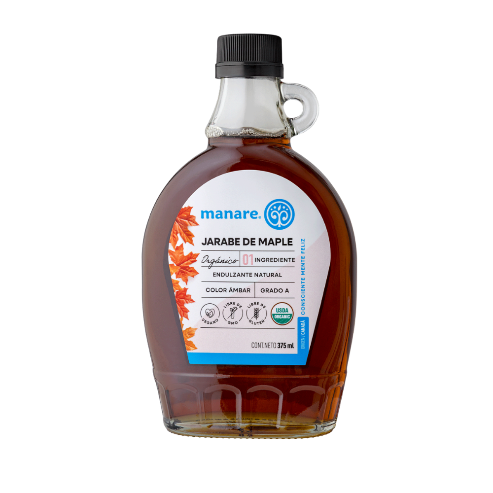 Jarabe de Maple Orgánico 375ml - Sin Gluten - Manare
