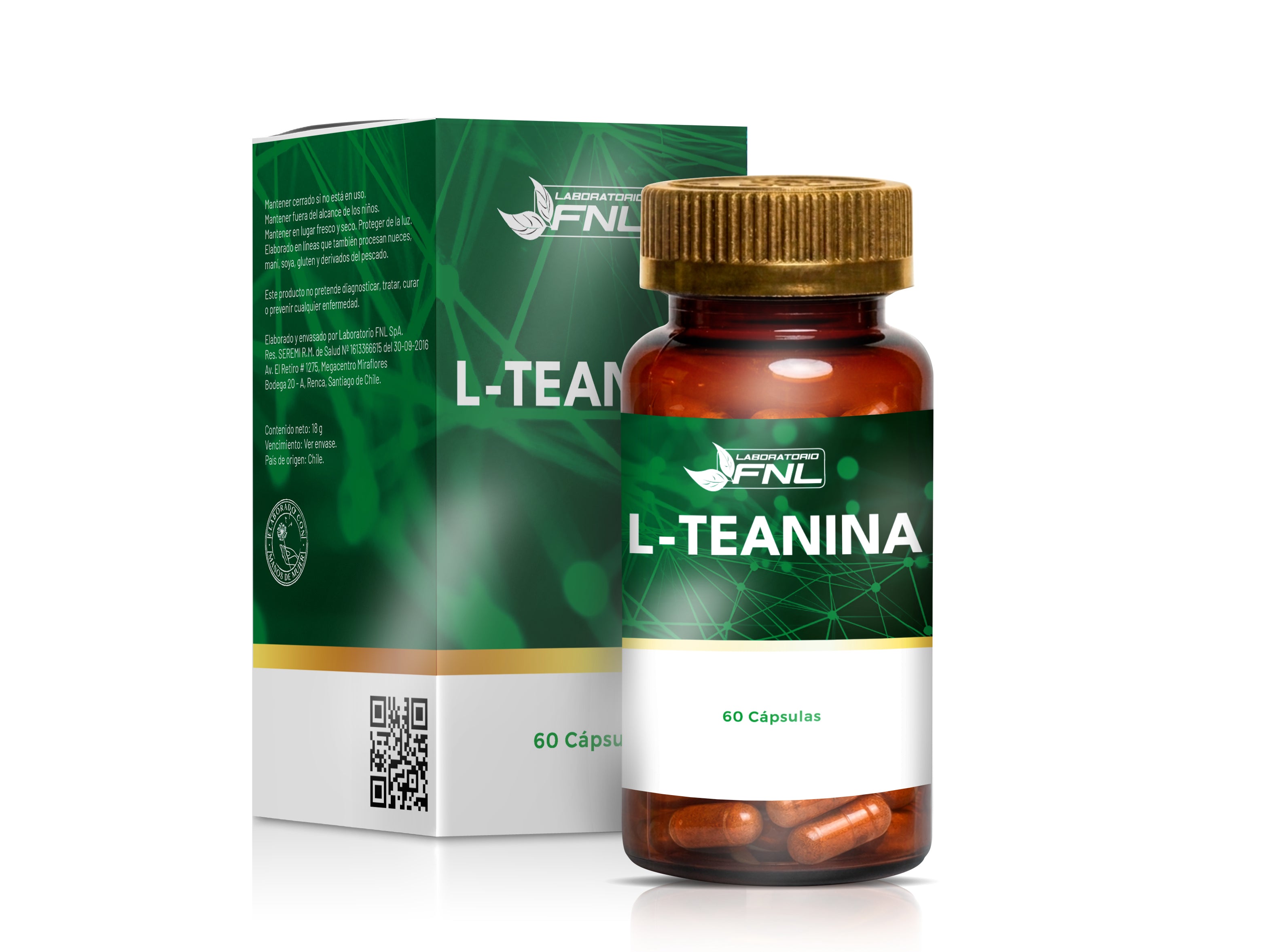 L-Teanina 200mg - Calma y Enfoque Mental sin Somnolencia - 60 Cápsulas (2 meses) - FNL