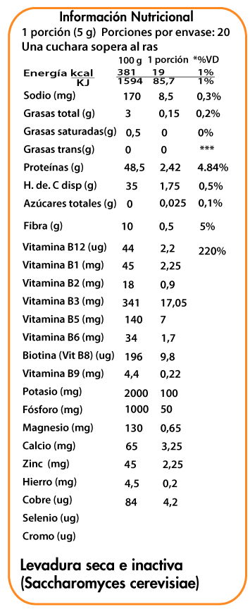 Levadura Nutricional en Copos 100gr - Dulzura Natural