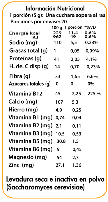 Levadura Nutricional En Polvo 100gr - Dulzura Natural