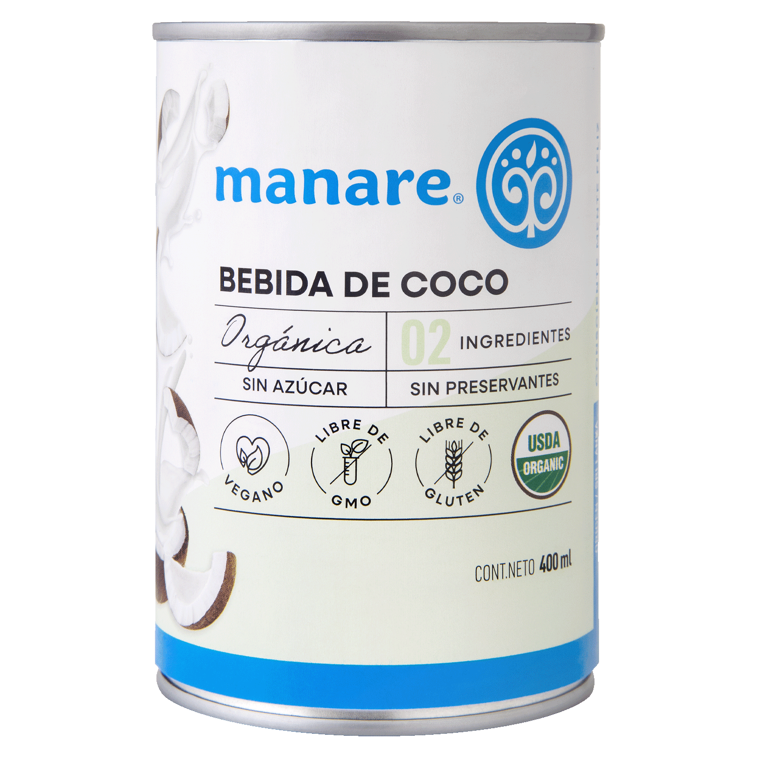 Bebida de Coco Orgánica 400ml - Sin Gluten - Manare