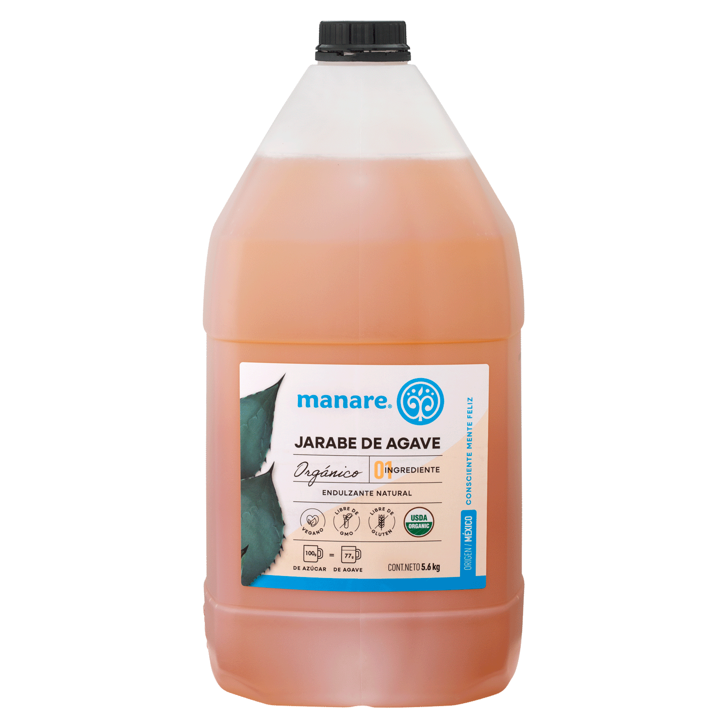 Jarabe de Agave Orgánico 5,6kg - Sin Gluten - Manare