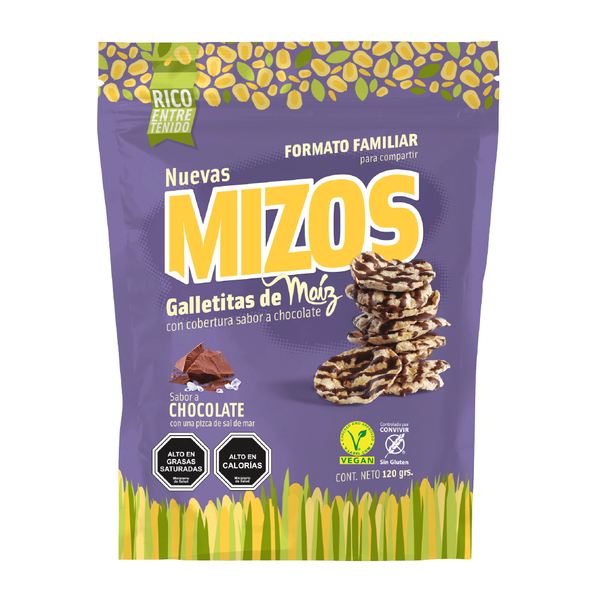 Galletitas de Maíz Chocolate Familiar 120gr Sin Gluten - Mizos