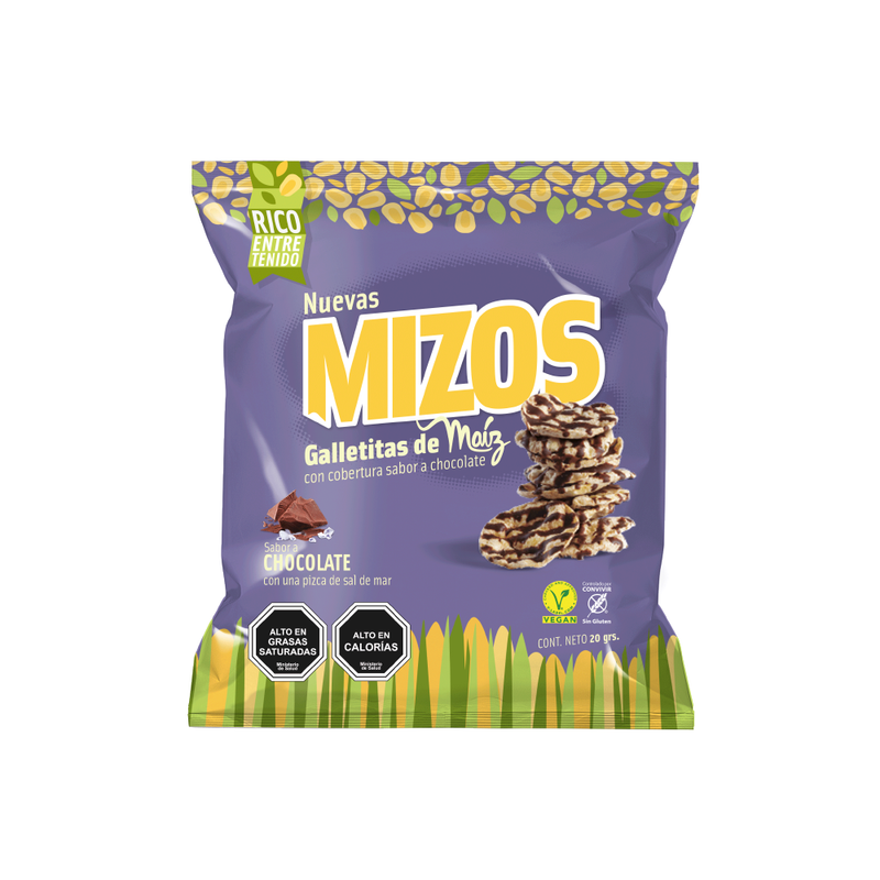 Galletitas de Maíz Chocolate 20gr Sin Gluten - Mizos