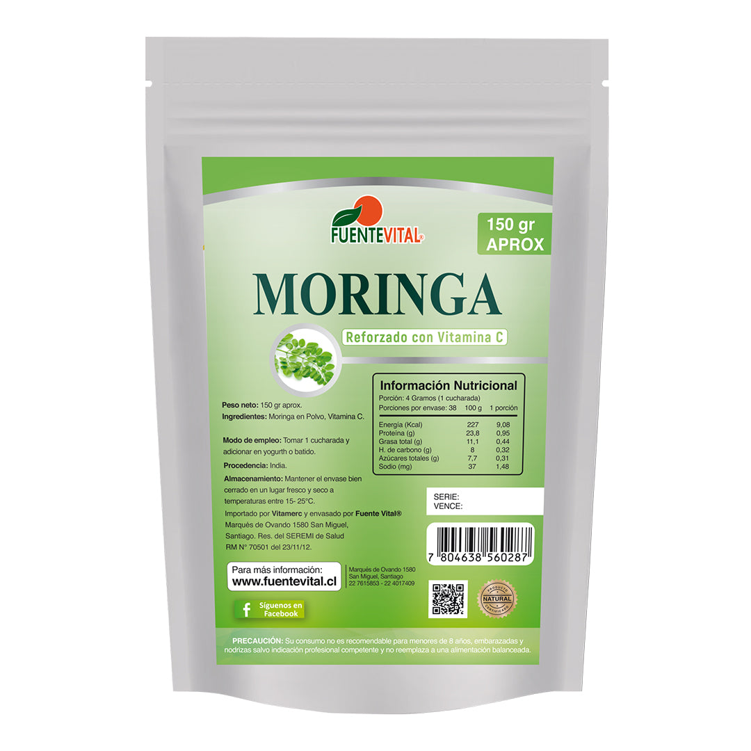 Moringa en Polvo con Vitamina C 150gr - Fuente Vital