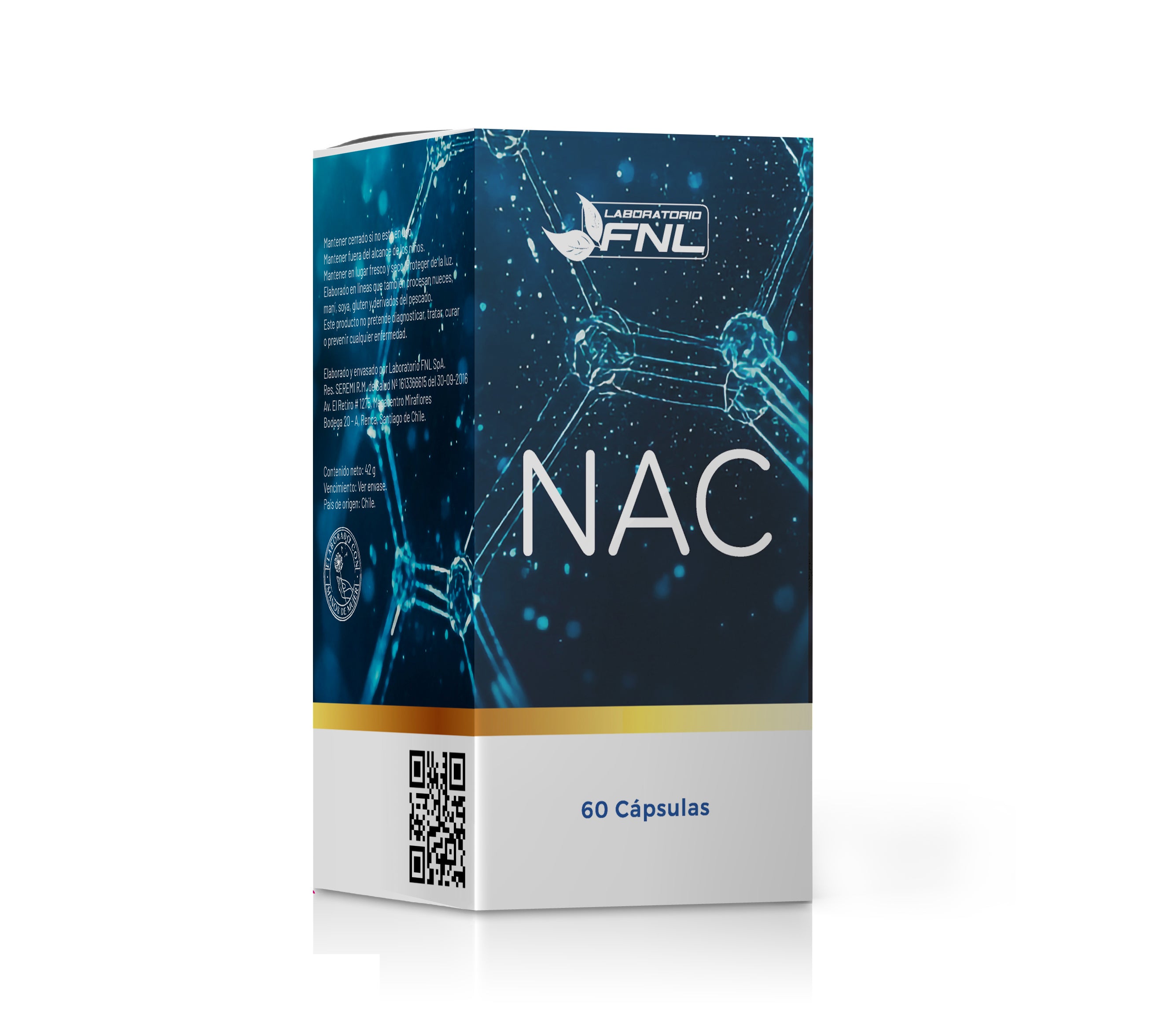 NAC N-Acetilcisteína 600mg 60 Cápsulas (2 meses) - Precursor del Glutatión, Antioxidante y Detox Hepático - FNL
