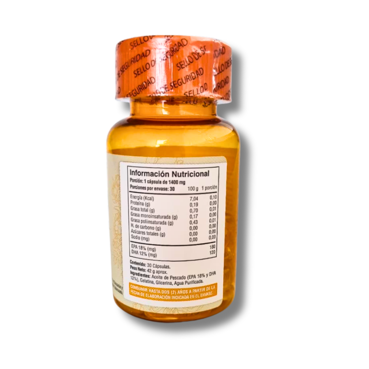 Omega 3 (180mg EPA/ 120mg DHA) - 30 Cápsulas Softgel (1 mes) - Fuente Vital