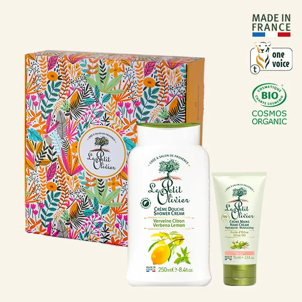 Set de Regalo Crema Manos Oliva 75ml & Crema Ducha Verbena Limón 250ml - Le Petit Olivier