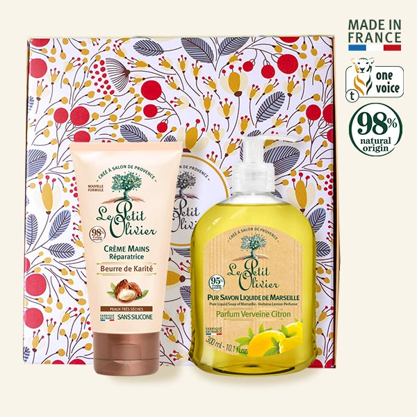 Set de Regalo Crema Manos Karite 75ml & Jabón Líquido Verbena Limón 300ml - Le Petit Olivier-Belleza Natural-Mercado Silvestre