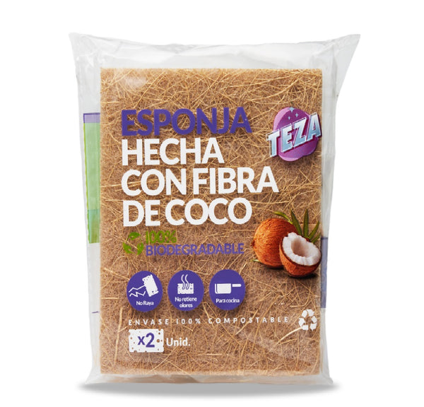 Pack 2 Esponjas Fibra Coco Biodegradables - Teza