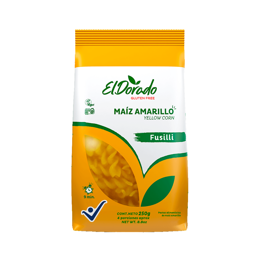 Fusilli de Maíz Sin Gluten 250gr - El Dorado