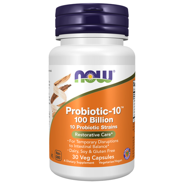 Probiotic-10, 100 Billones, 30 Cápsulas Veg (1 mes) - Now Foods