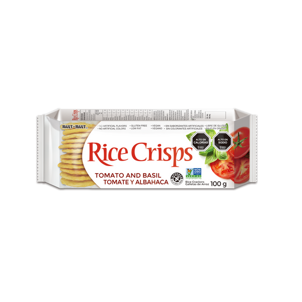 Galletas Sin Gluten Tomate y Albahaca 100gr - Rice Crisps