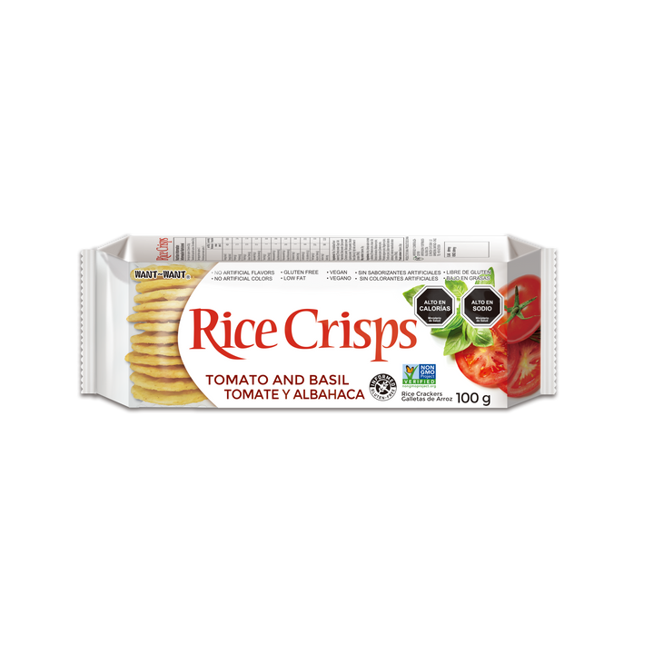 Galletas Sin Gluten Tomate y Albahaca 100gr - Rice Crisps