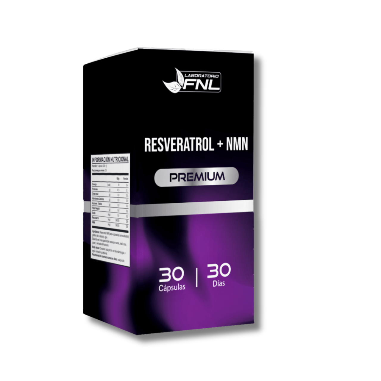 Resveratrol 250mg + NMN 250mg Premium 30 Cápsulas (1 mes) - FNL