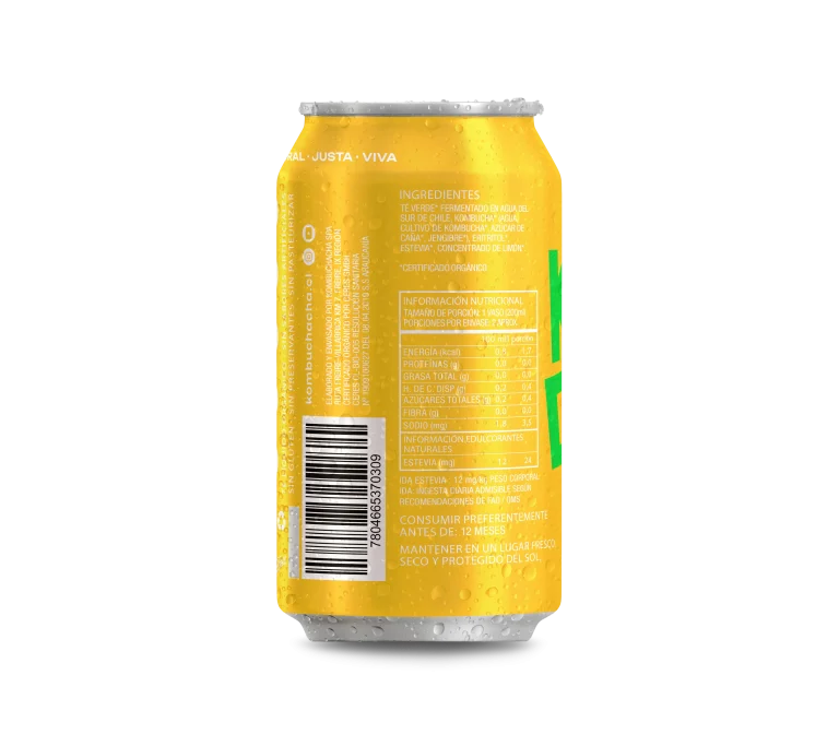 Kombucha Té Verde Sin Azúcar 355ml - Kombuchacha (VENCIMIENTO: 28-01-2026)