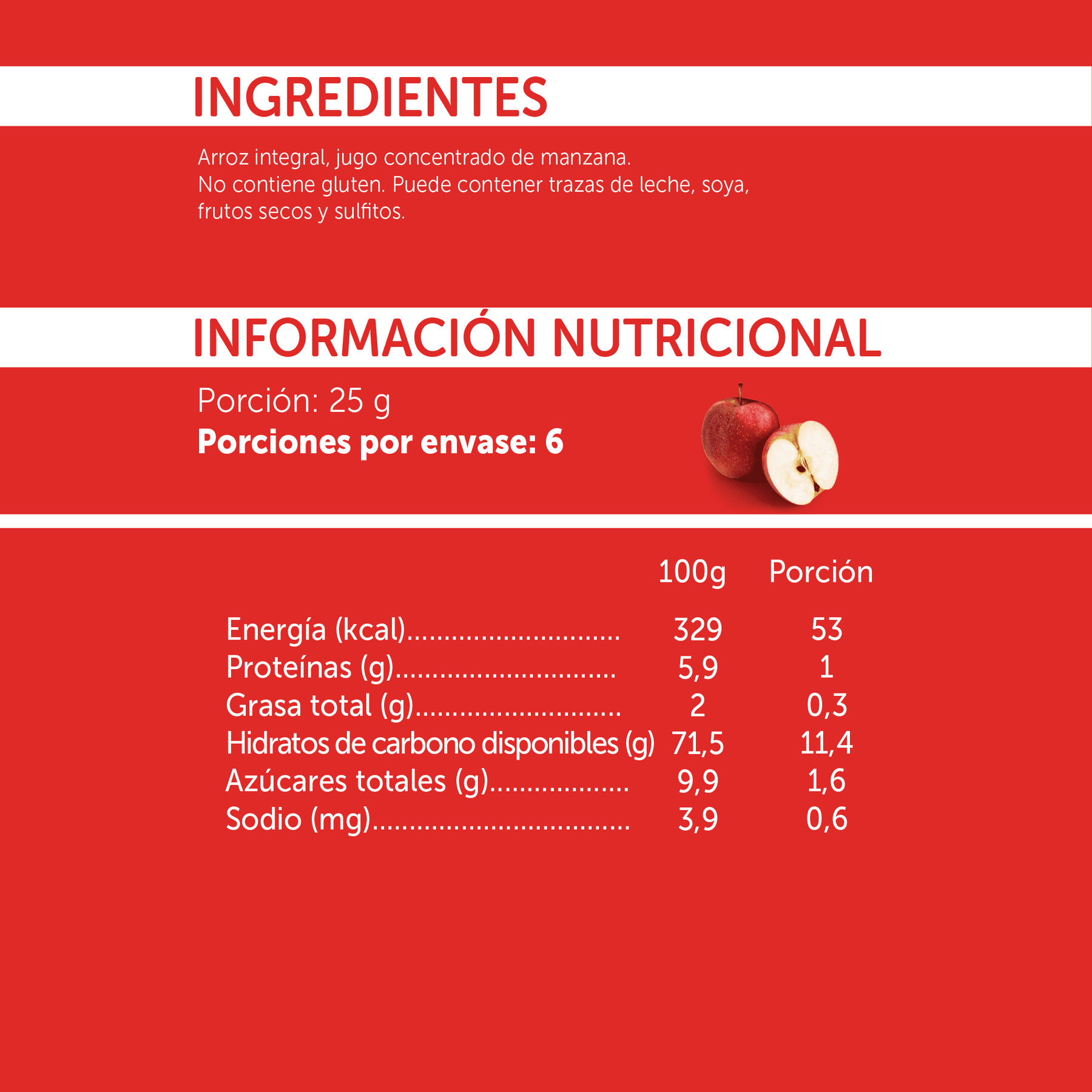 Galletitas de Arroz Integral Manzana 16gr - Sin Gluten - Mizos