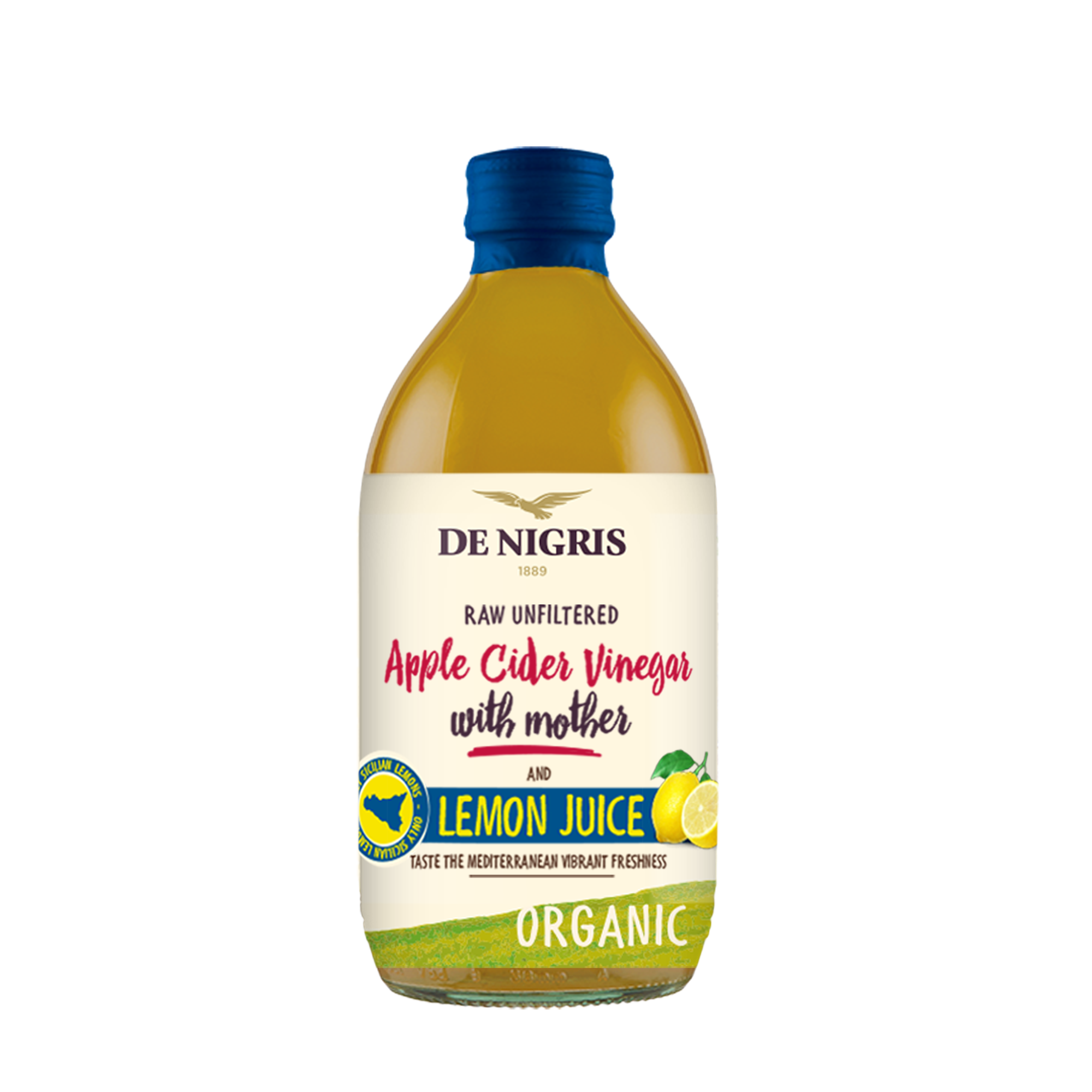Vinagre de Sidra Manzana Orgánico con Jugo de Limón 500ml - Sin Gluten - De Nigris